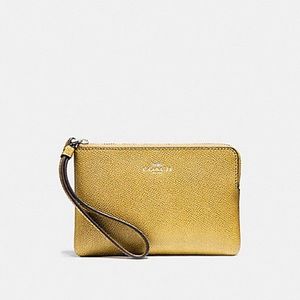 🩵SALE🩵 Corner Zip Wristlet In Crossgrain Leather